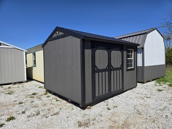10x12 Garden Shed Black and gray