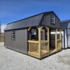 12x20 lofted cabin black and gray