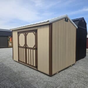 8x12 Utility Shed brown and khaki