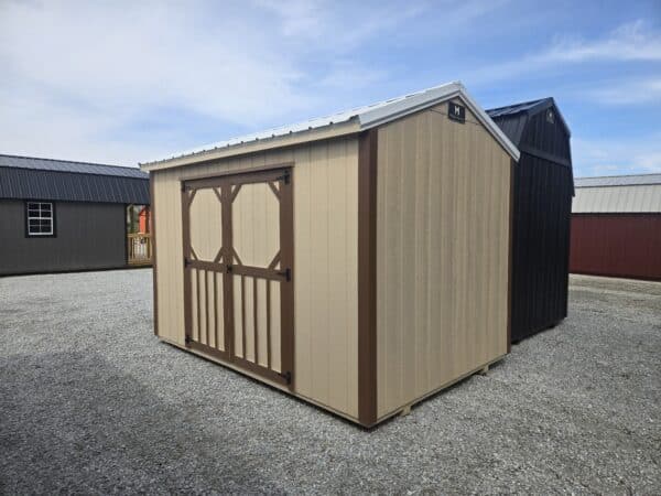 8x12 Utility Shed brown and khaki