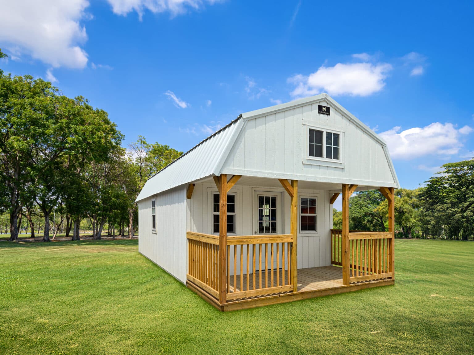 14x28 Lofted Cabin white