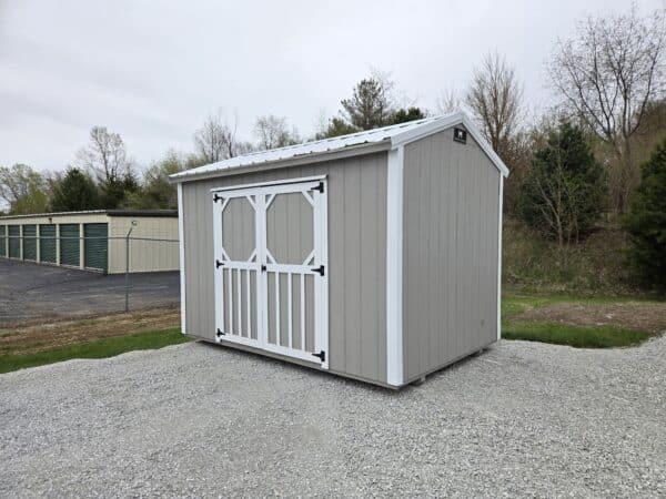 8x12 Ash Gray Garden Shed