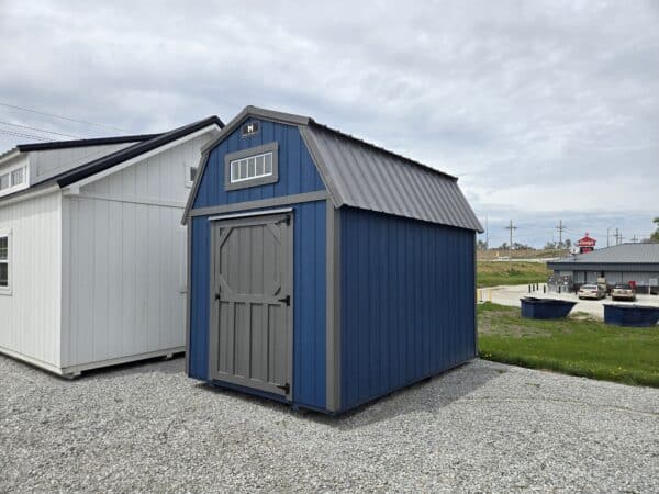 8x12 Lofted Barn Charcoal Blue