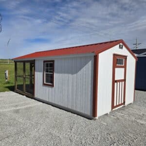 10x20 Chicken Coop red and white