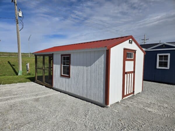 10x20 Chicken Coop red and white