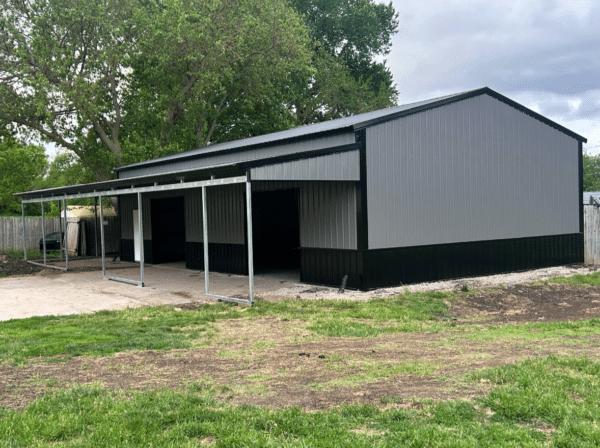 30x50 Metal Building charcoal black