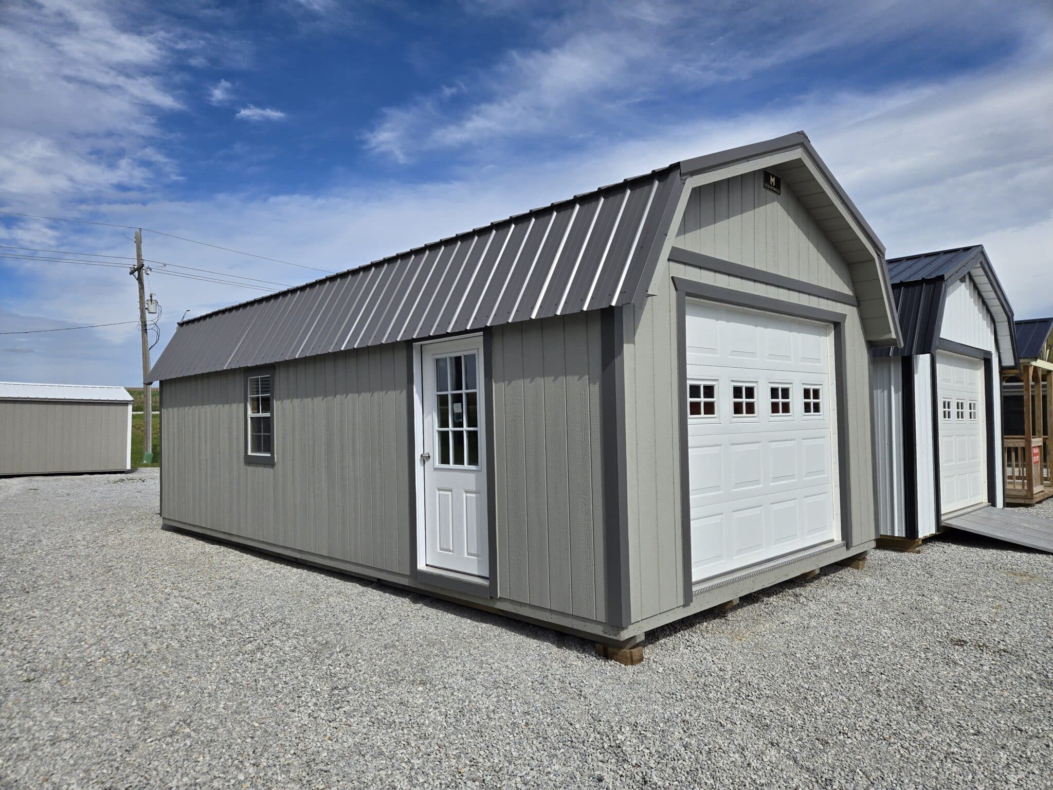 14x28 Lofted Garage Gray