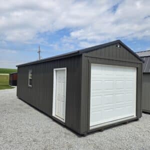 12x28 Portable Garage Black Burnished Slate