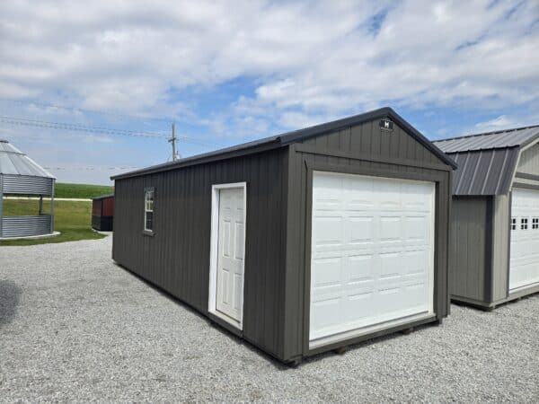 12x28 Portable Garage Black Burnished Slate