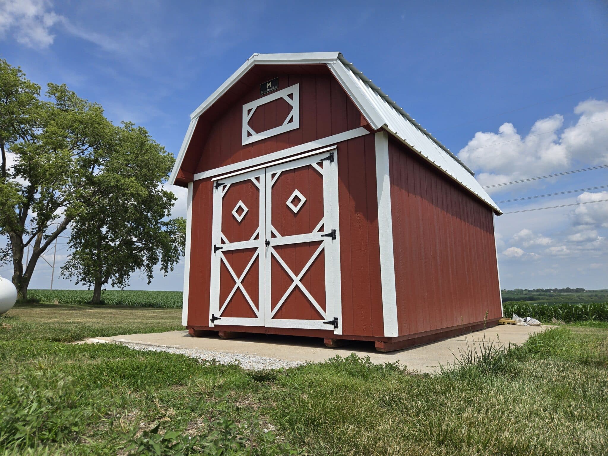 10x16 Lofted Barn red white