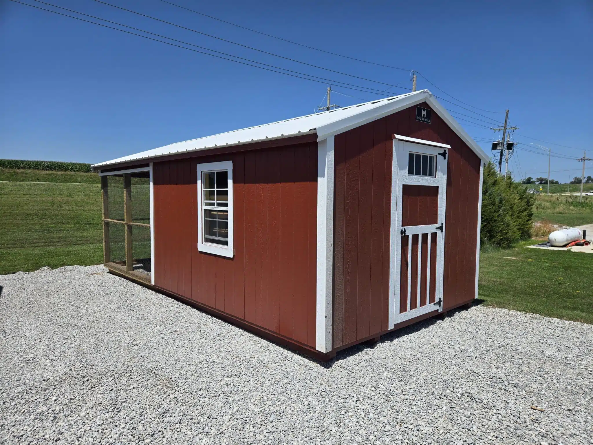 10x20 Chicken Coop Red and White