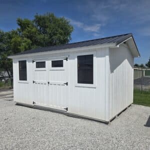 10x16 Garden Shed white black