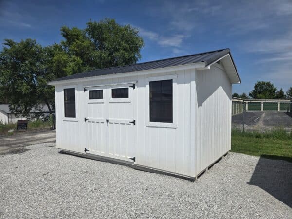 10x16 Garden Shed white black