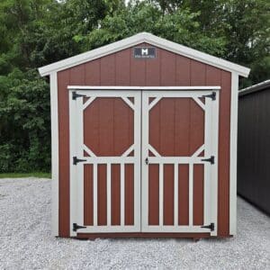 8x12 Utility Shed Ash Gray Rustic Red