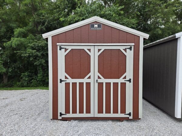 8x12 Utility Shed Ash Gray Rustic Red