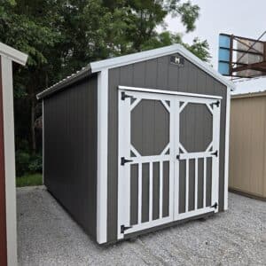 8x12 Utility Shed white charcoal