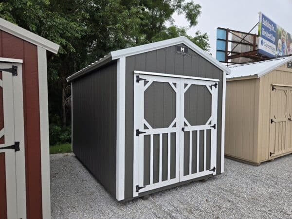 8x12 Utility Shed white charcoal