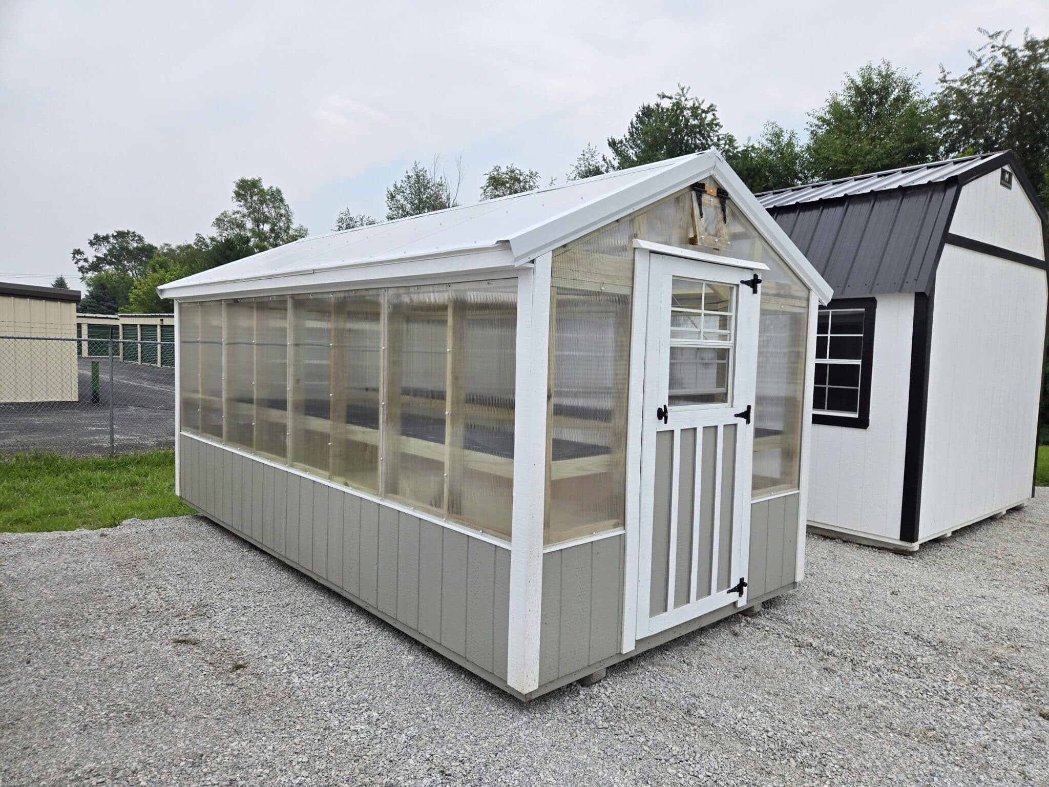 8x16 Portable Greenhouse gray white