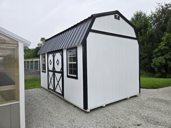10x16 Garden Shed Black and White