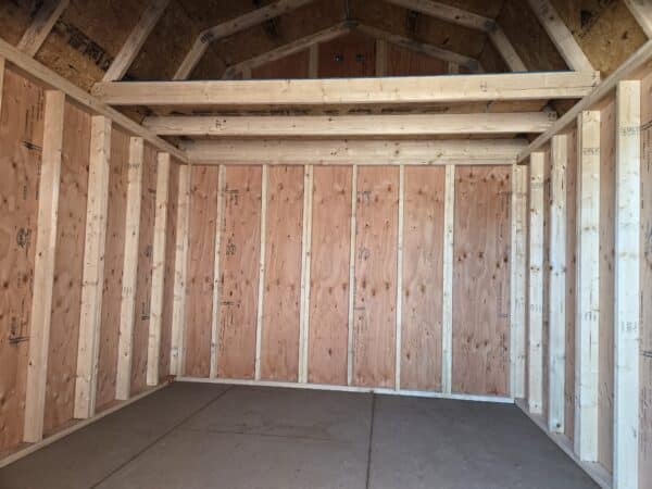 10x12 Lofted Barn Shed Interior