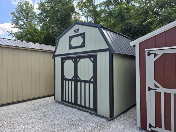 10x12 Lofted Barn Sage Green and Black