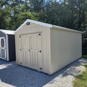 10x16 Utility Shed white almond