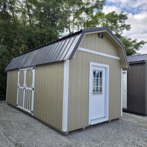 10x20 Lofted Garden Shed Khaki and Black