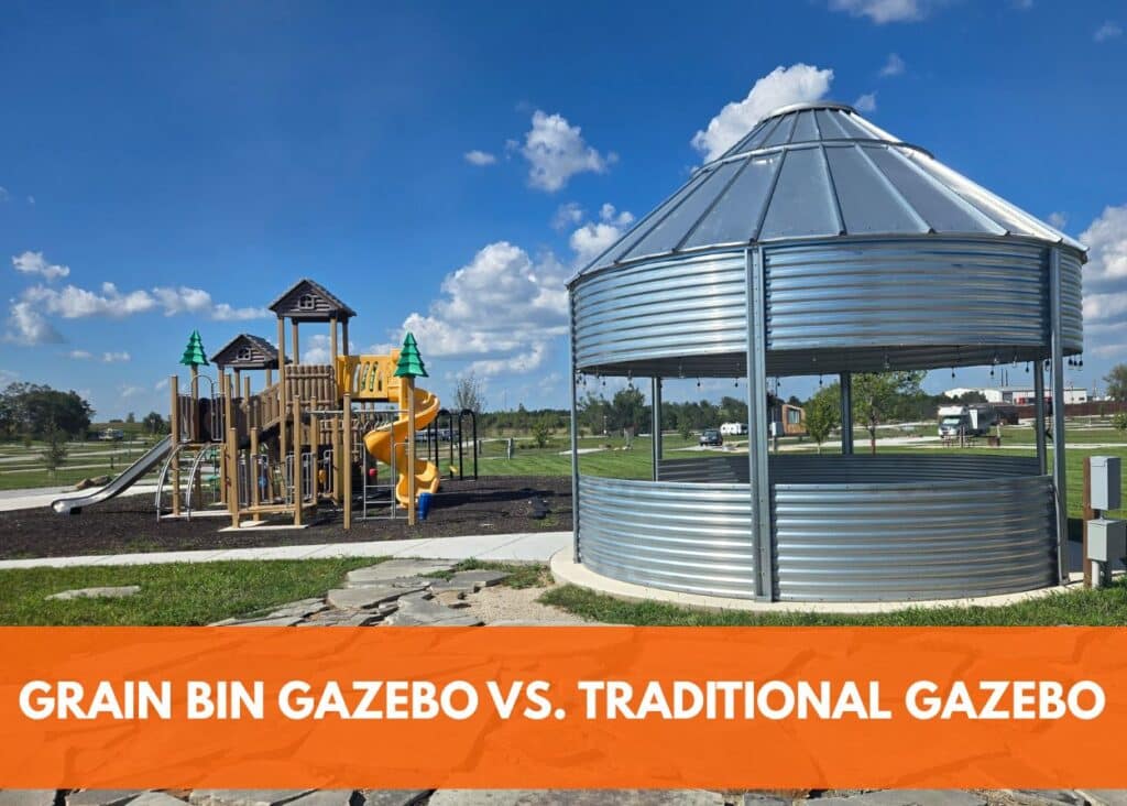 grain bin gazebo vs traditional gazebo