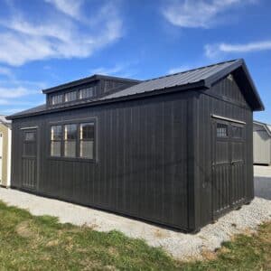 12x24 Black Shed with dormer