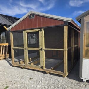 10x20 Chicken Coop rustic red and black