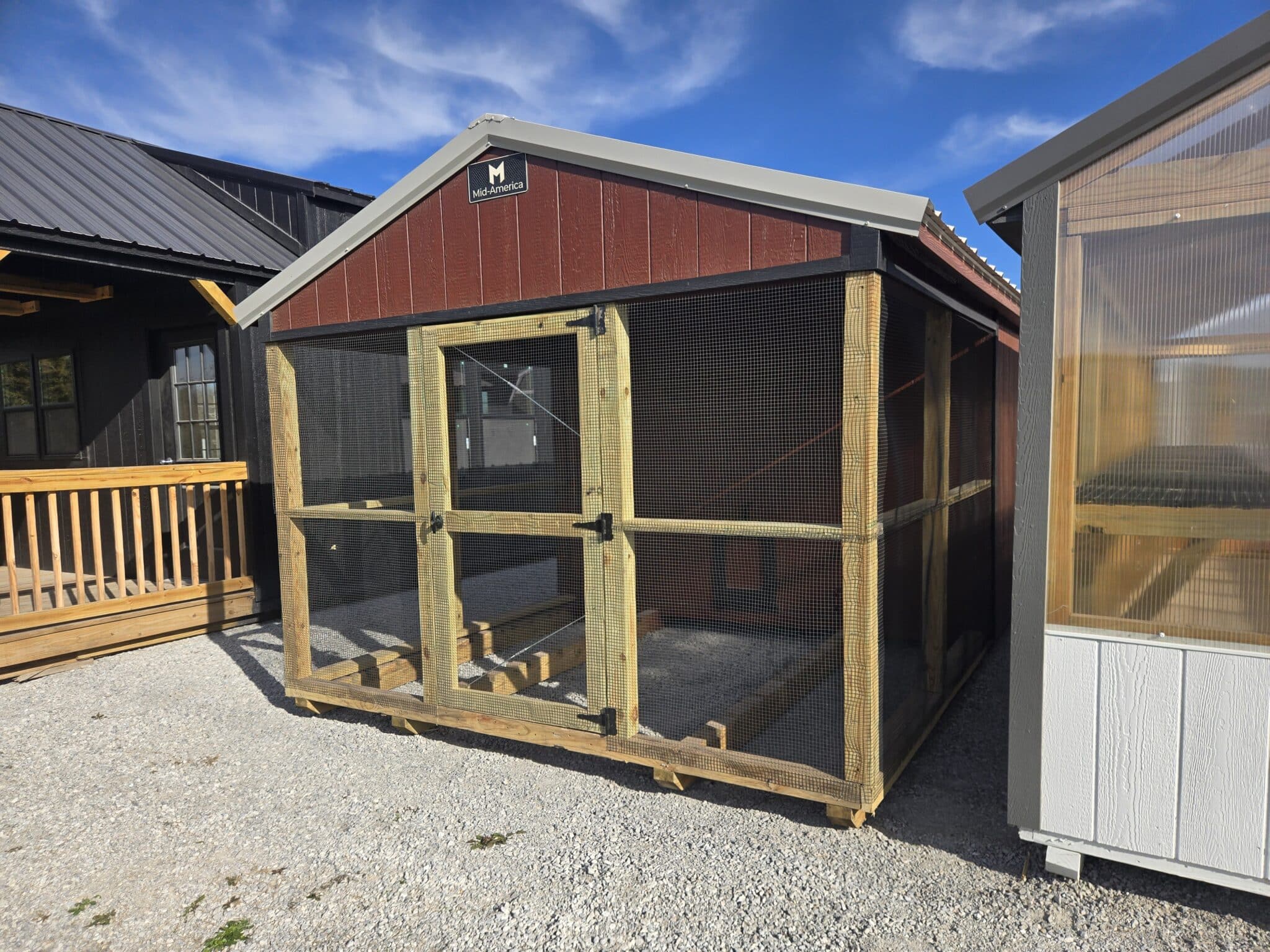 10x20 Chicken Coop rustic red and black