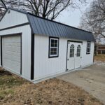 16x24 lofted garage black and white