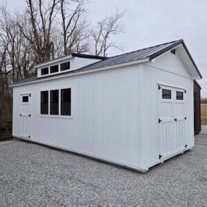 12x24 Villa Shed White and black