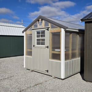8x12 portable greenhouse gray and white