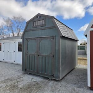 8x12 Lofted Barn emerald green burnished slate