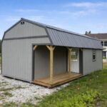 14x28 lofted garage porch gray