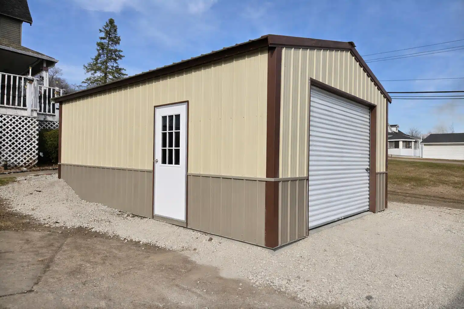 16x24 metal garage building nebraska wainscoting