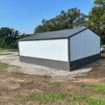 24x30 metal garage wainscoting white charcoal