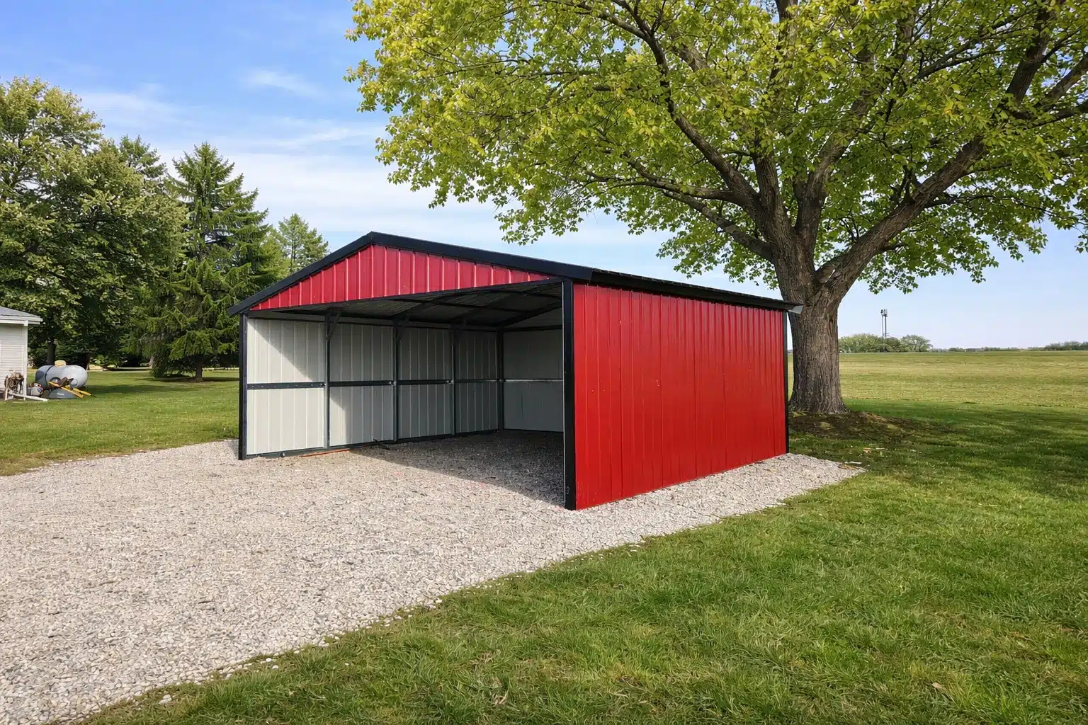 18x20x7 carport red black nebraska