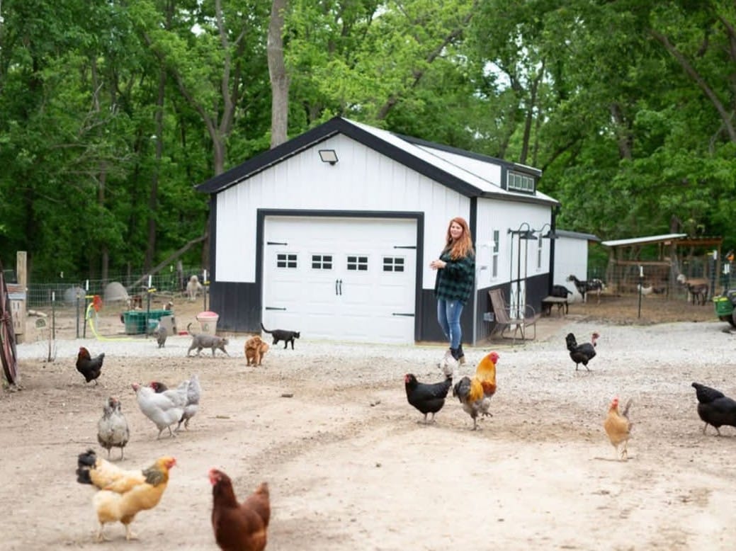 legacy garage chickens metal siding
