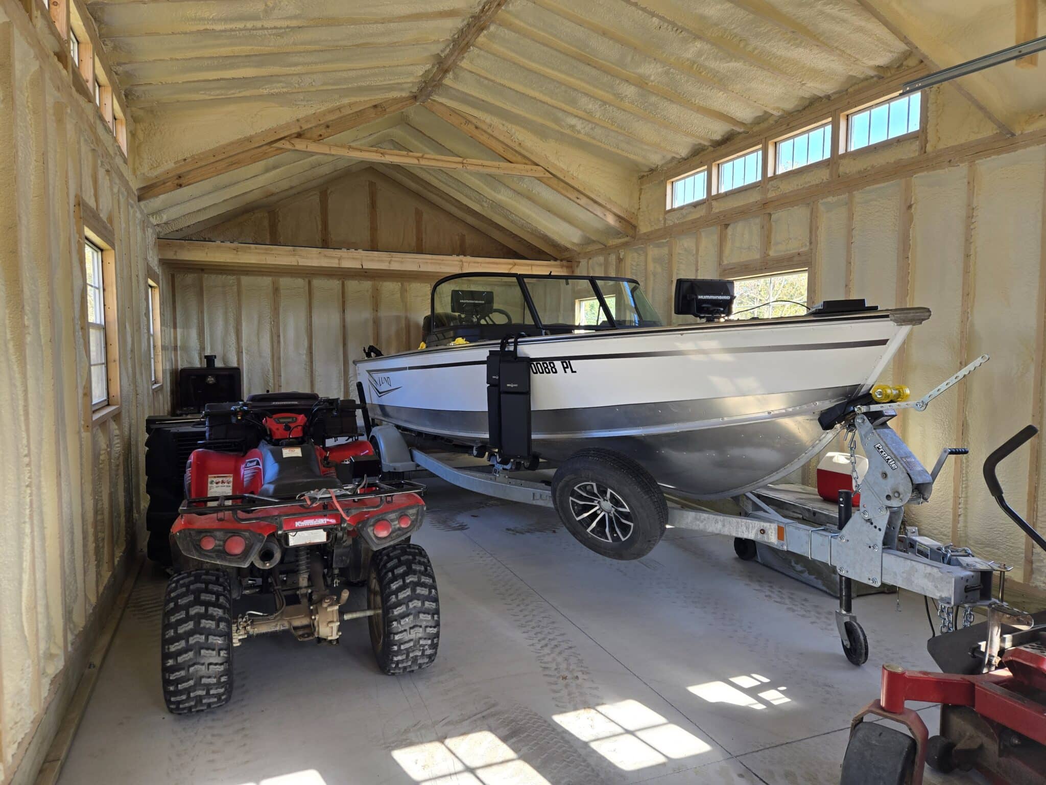 legacy garage interior spray foam dormer