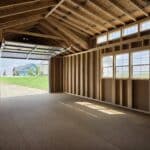 16x32 portable garage door interior