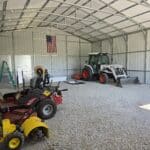 metal building storage mower tractor