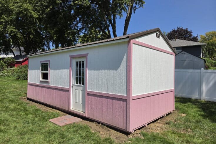 Pink 12×24 She Shed in Sarpy County Nebraska