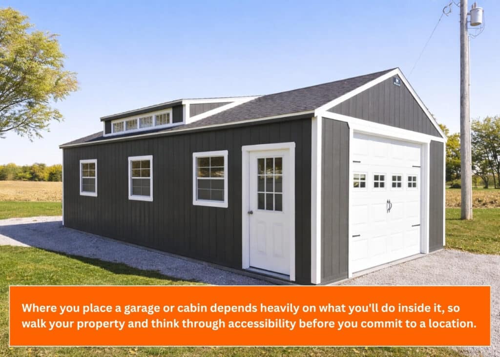 Check accessibility for your garage before choosing the site