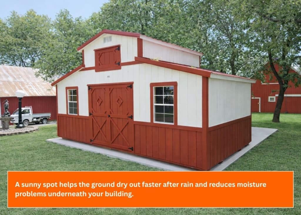 pick a sunny spot for your shed pad