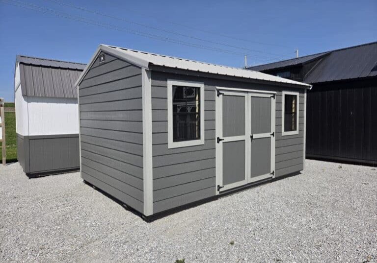 10x16 garden shed LP Lap siding gray
