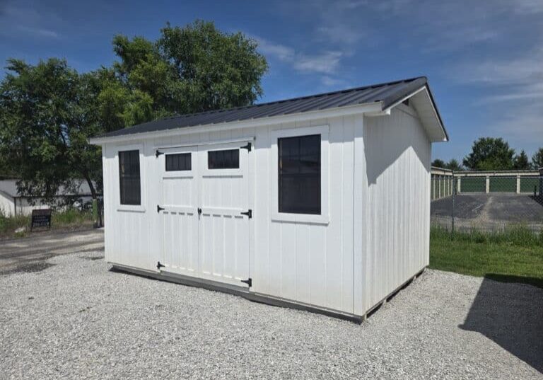 10x16 Garden Shed white black