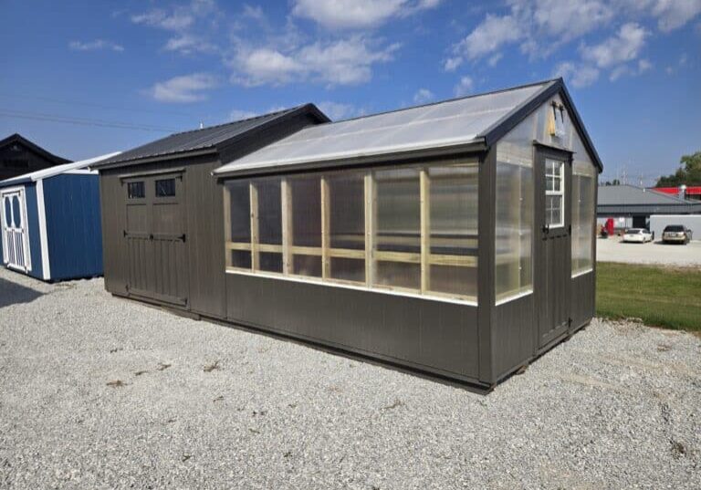 10x24 Greenhouse Shed Combo Burnished Slate Black